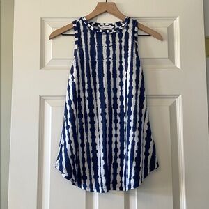 Athleta Breezy Blue and White Striped Tank Top
